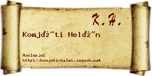 Komjáti Helén névjegykártya